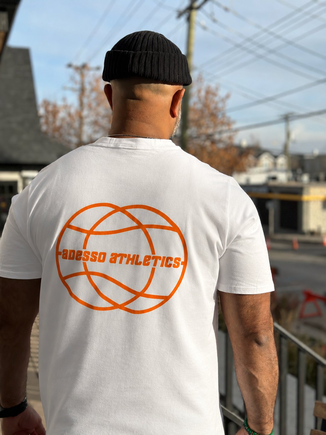 Adesso Athletics Ball Tee – White – worn