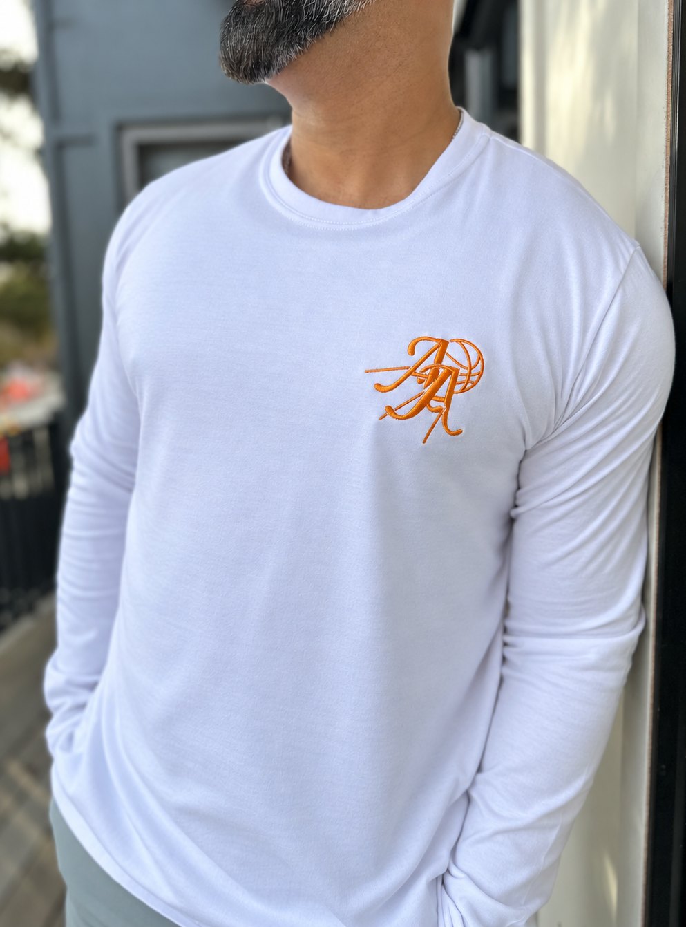Adesso Athletics Monogram Long Sleeve – White – worn