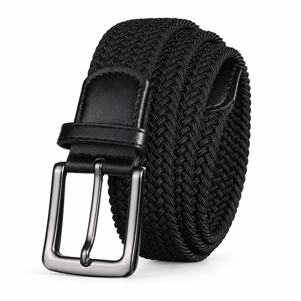 Black Braided Stretch Belt