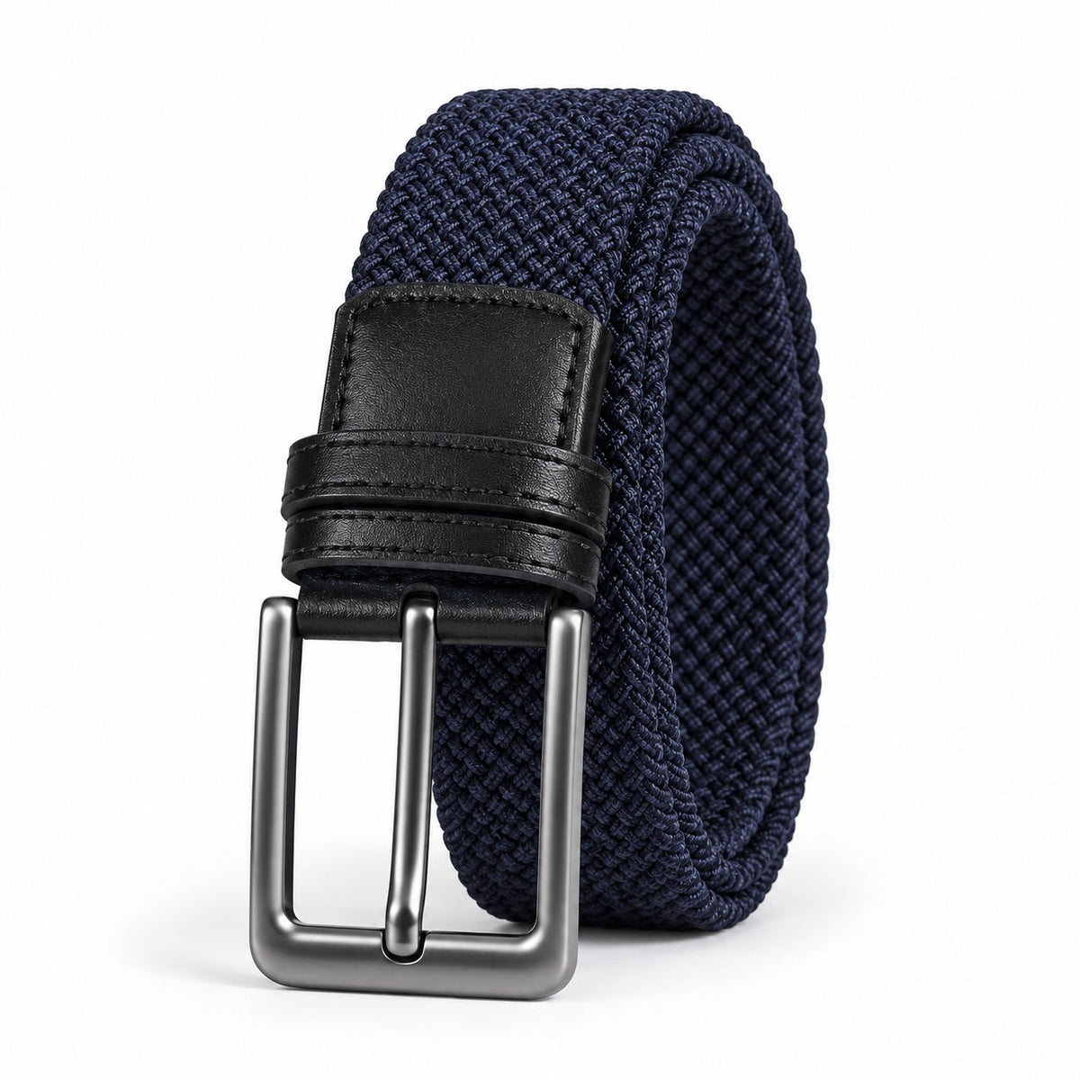 Navy Braided Stretch Belt