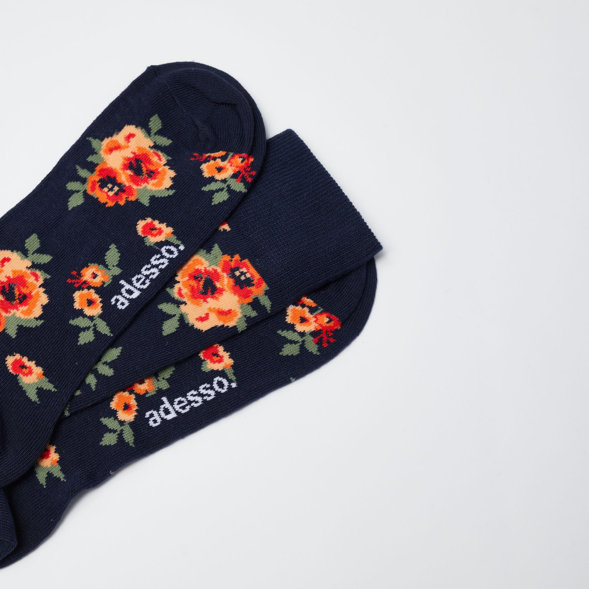 Navy Floral Socks