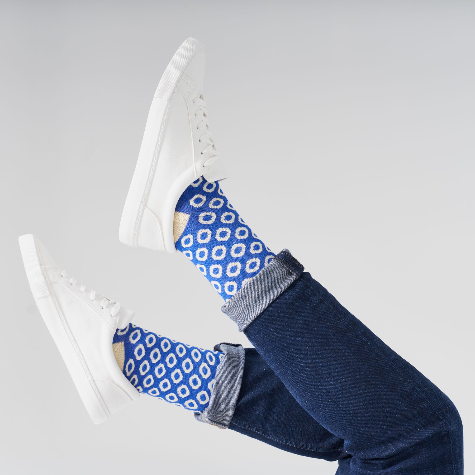 Blue Yellow Diamond Socks