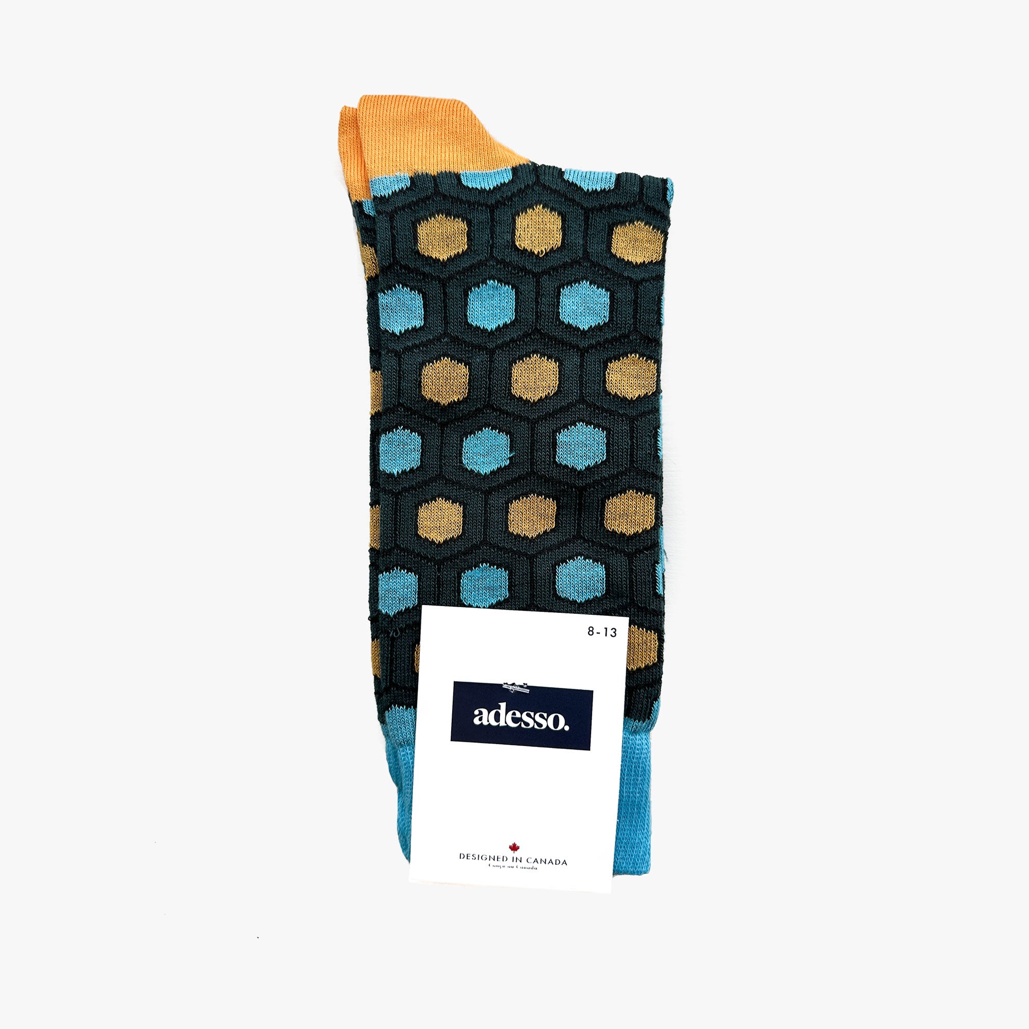 Orange & Blue Hexagon Socks