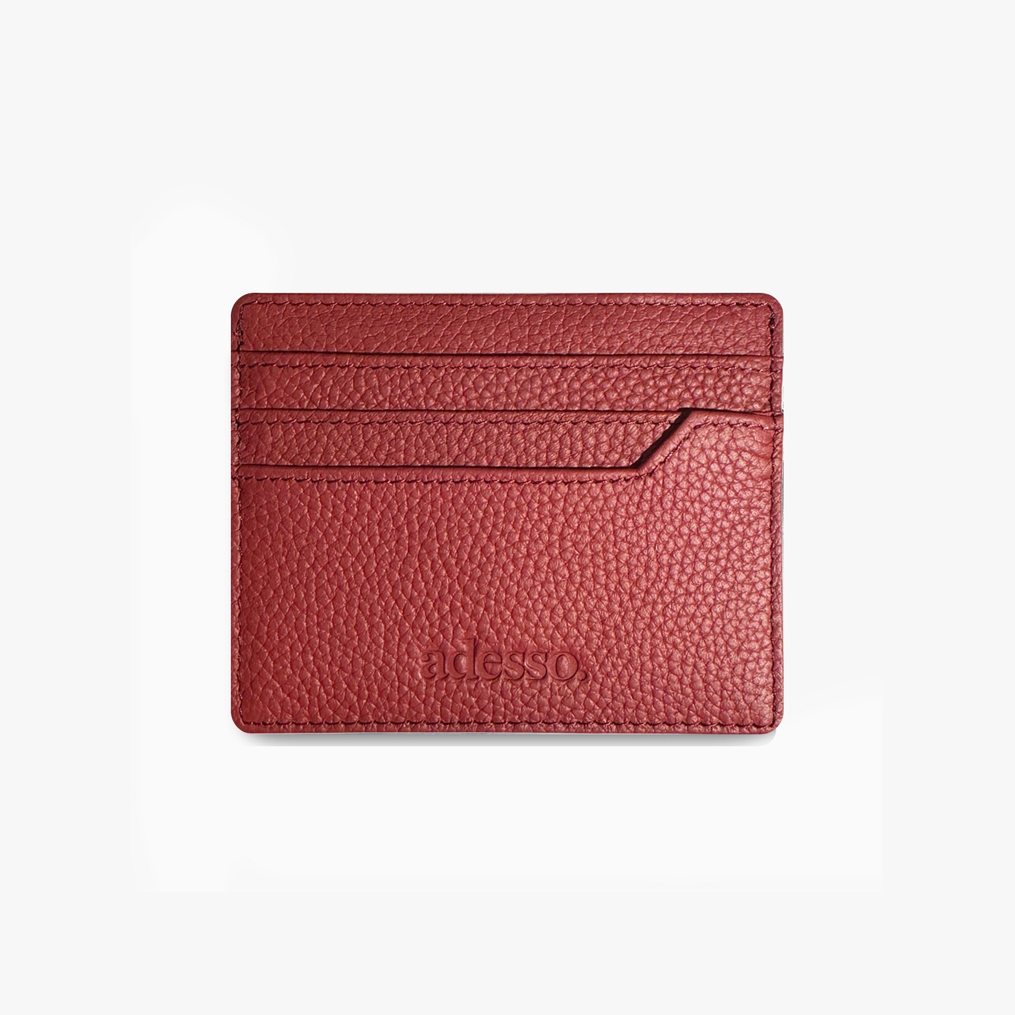 Red Pebbled Slim Cardholder