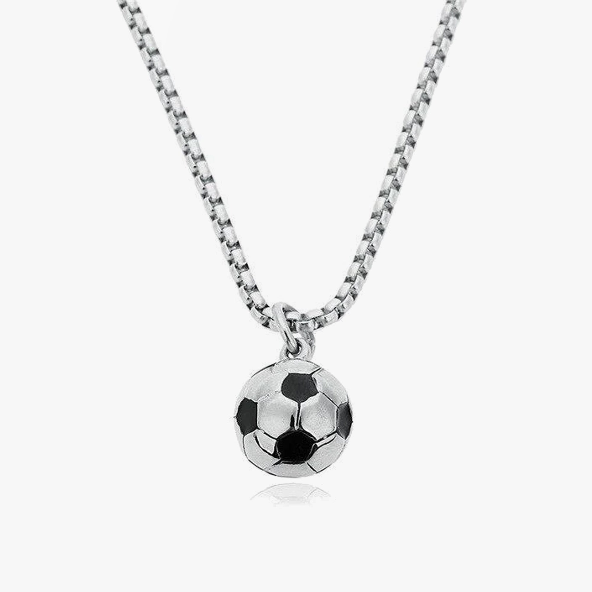 Silver Soccer Ball Necklace
