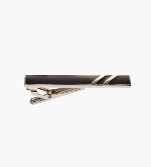 Silver Stripe Tie Clip