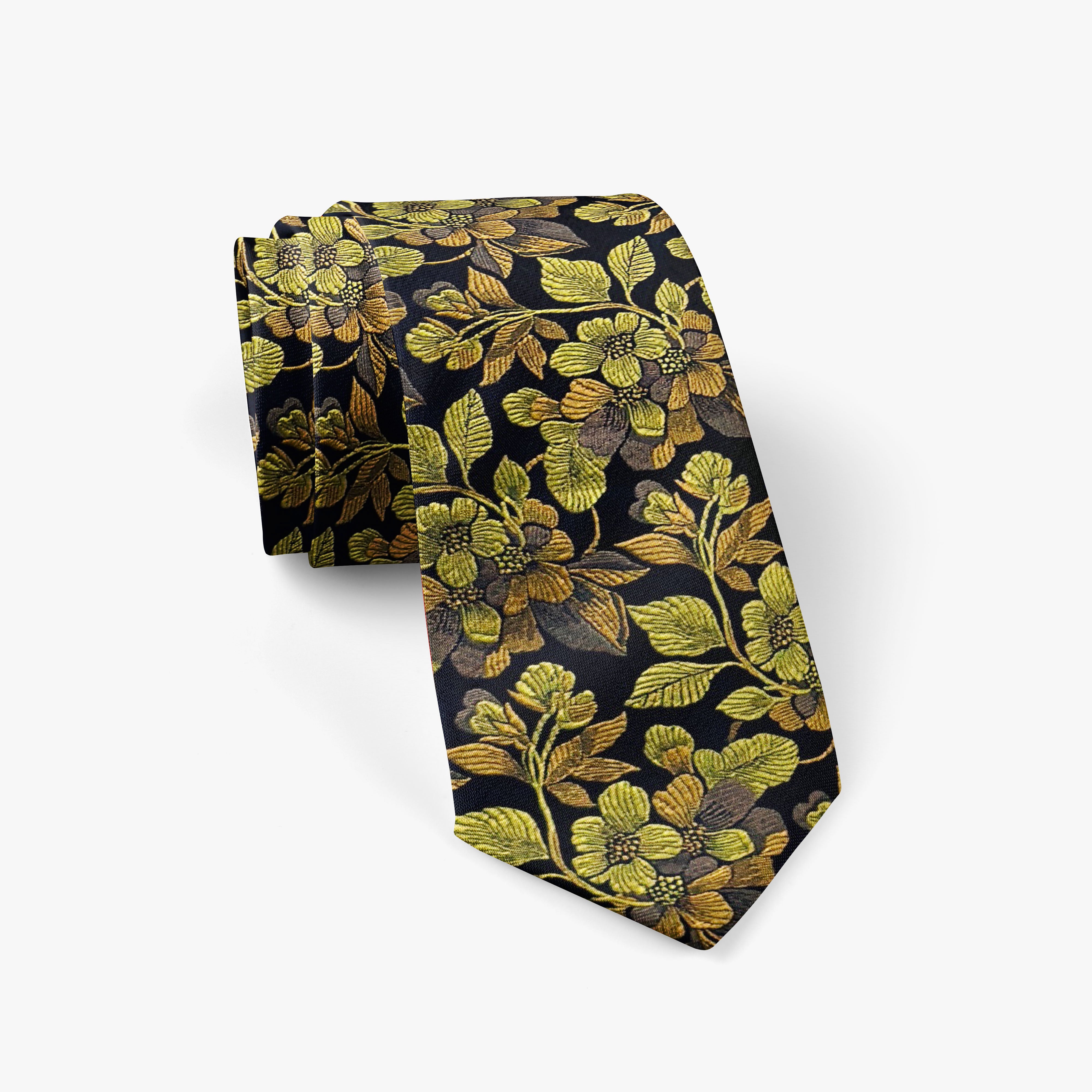 Yellow Floral Necktie