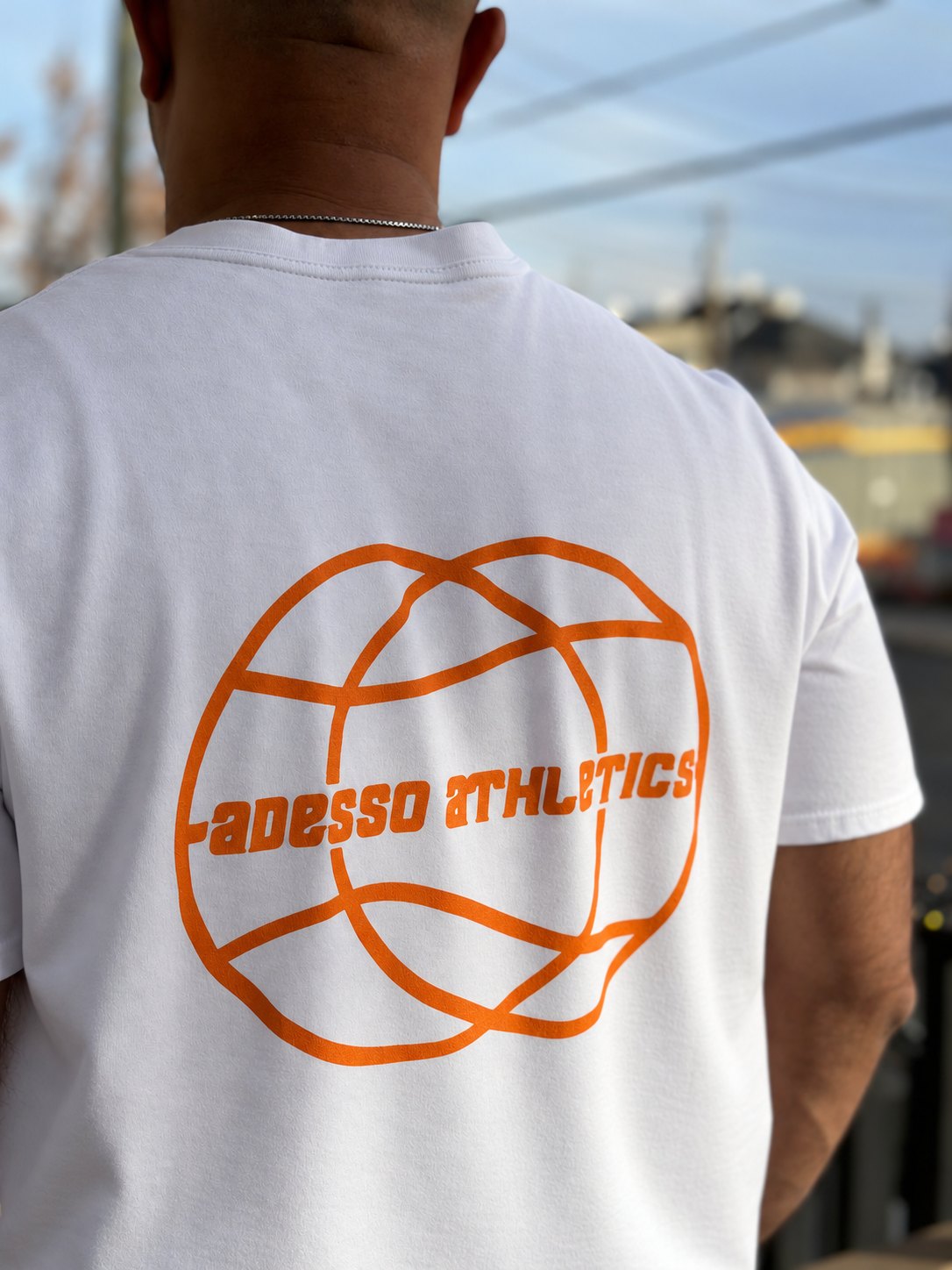 Adesso Athletics Ball Tee – White – worn