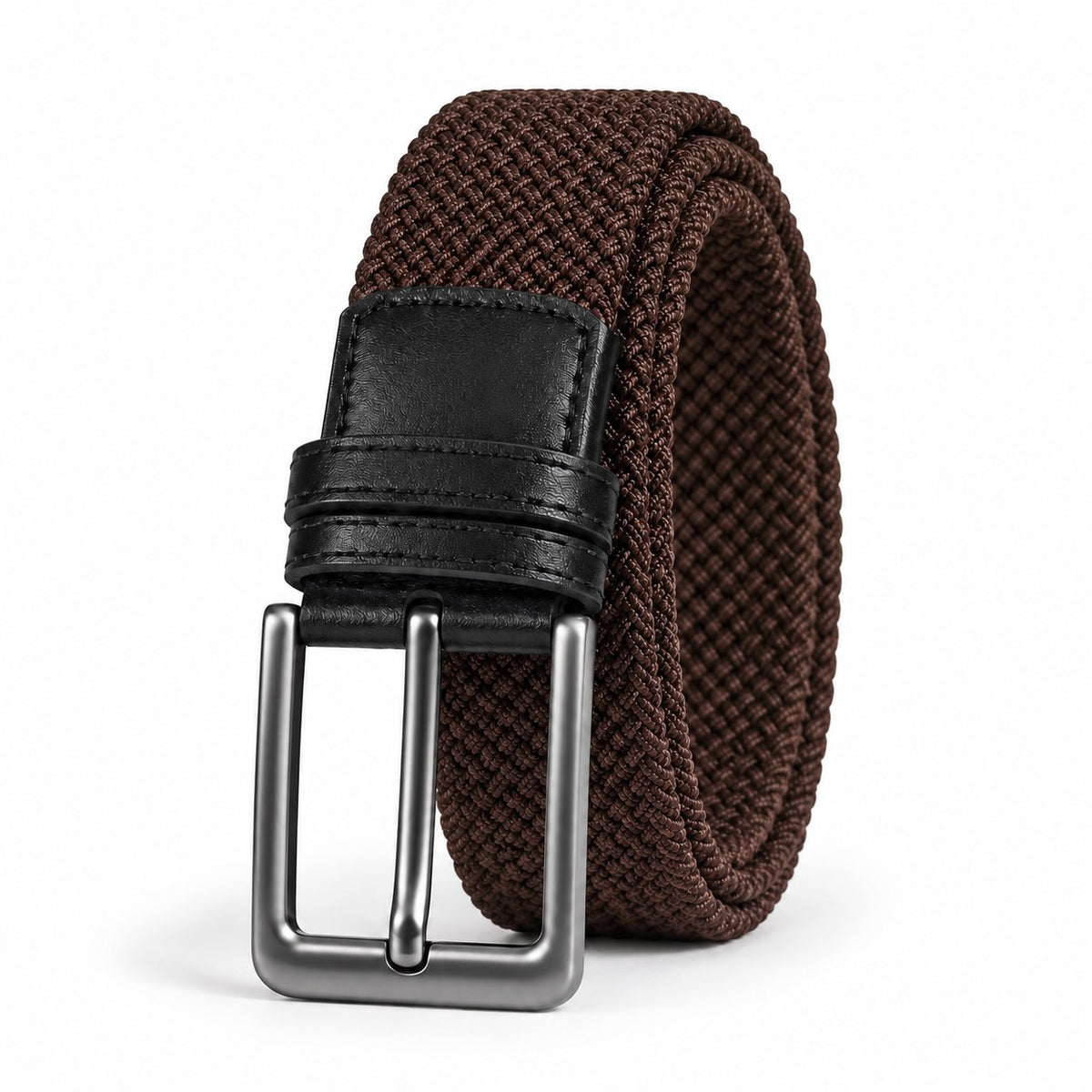 Brown Braided Stretch Belt