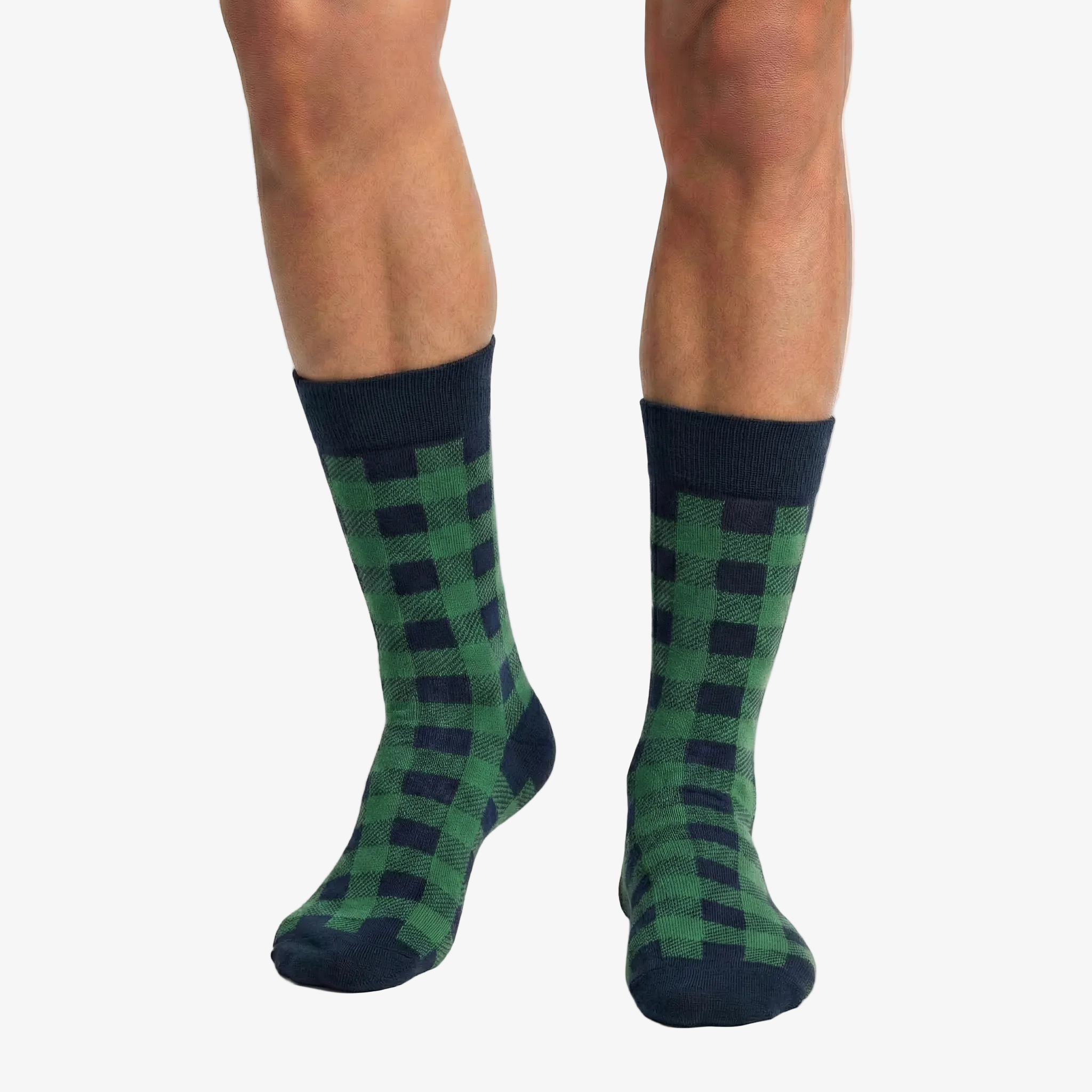 Green Buffalo Plaid Socks