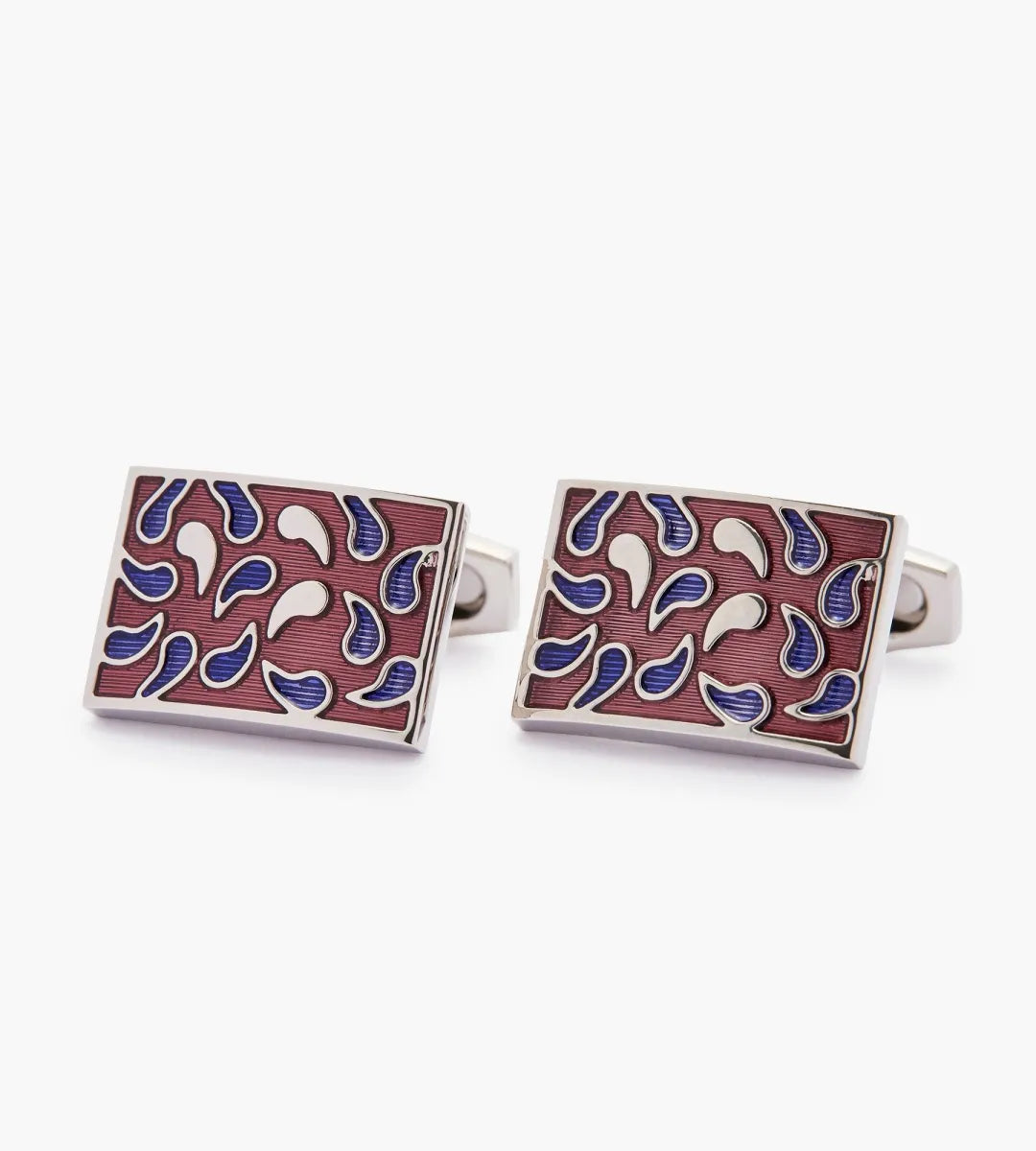 Blue & Pink Paisley Cufflinks