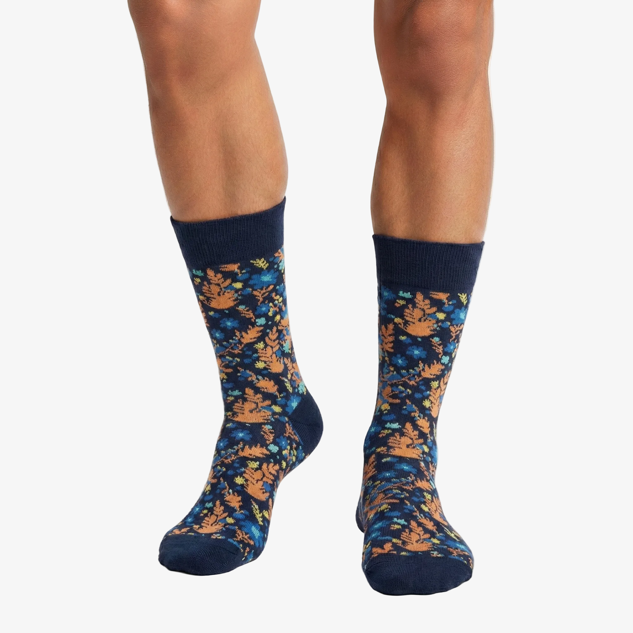 Men's Navy Floral Socks