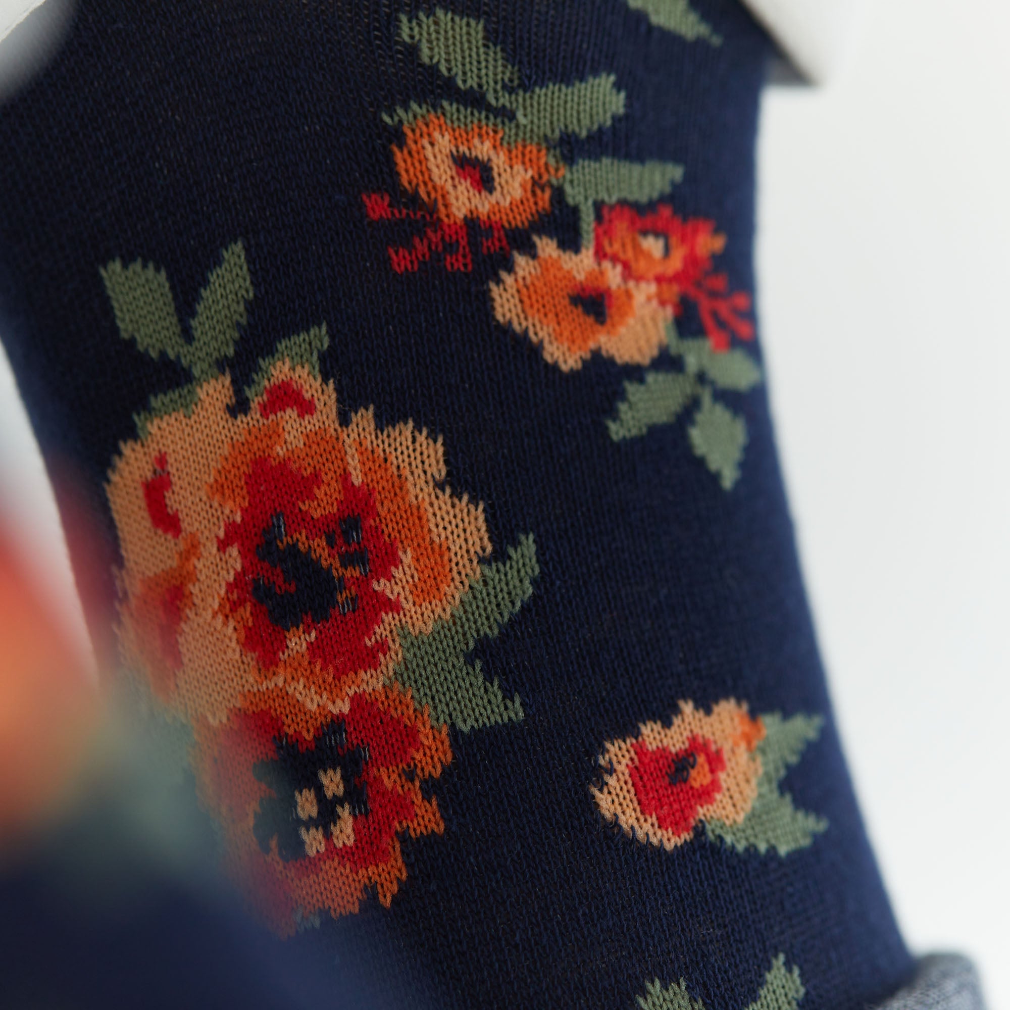 Navy Floral Socks