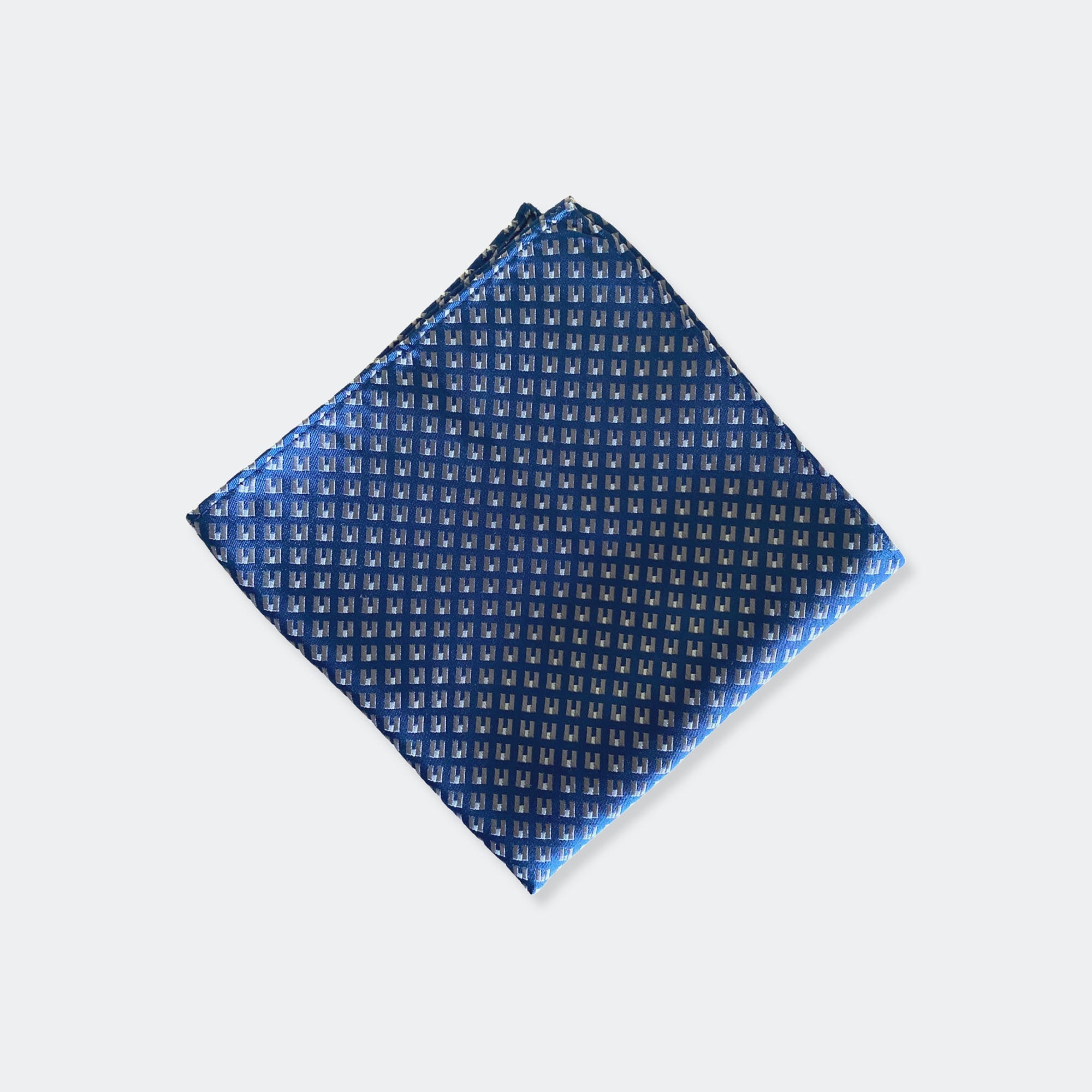 Bad Dad - Blue and Silver Geo Pocket Square