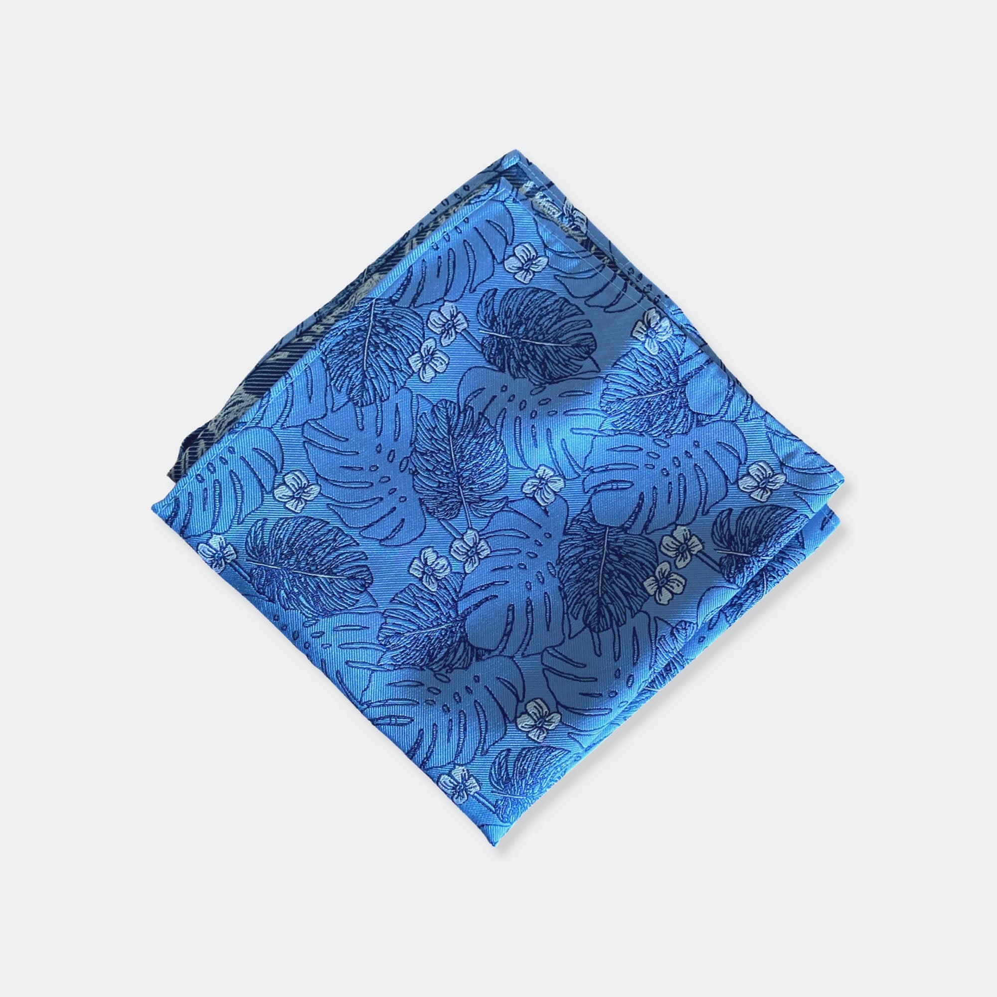 Bad Dad - Blue and Silver Floral Pocket Square
