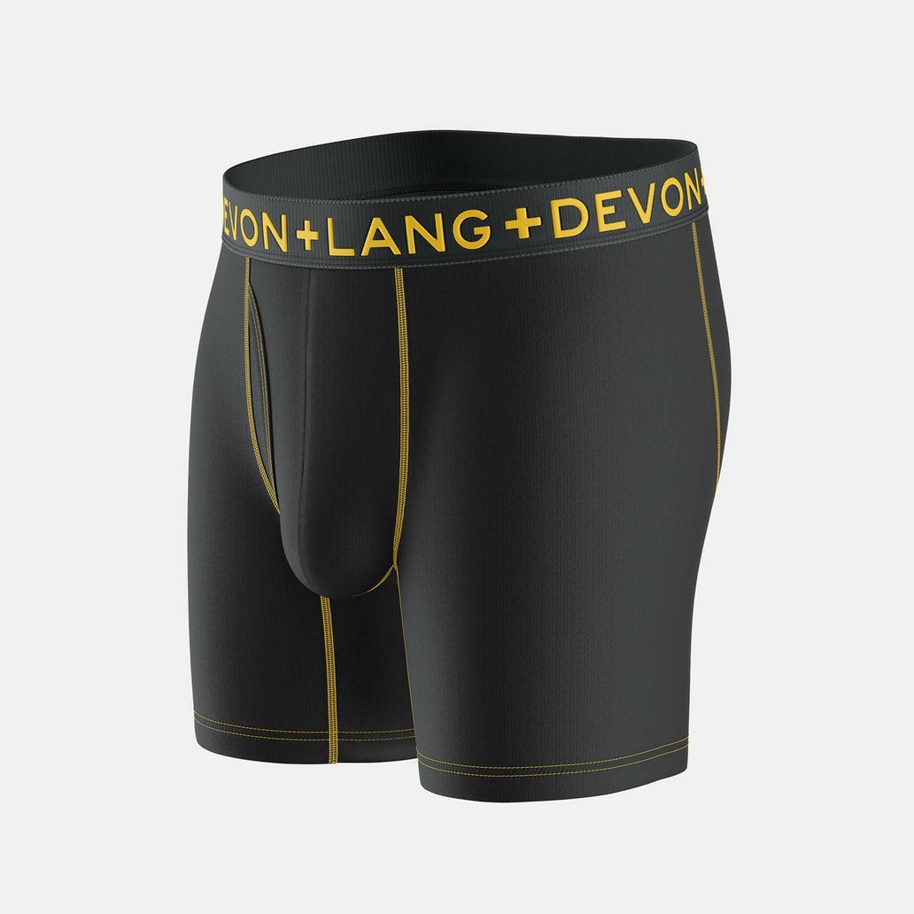Devon + Lang Boxer Brief - Black Yellow