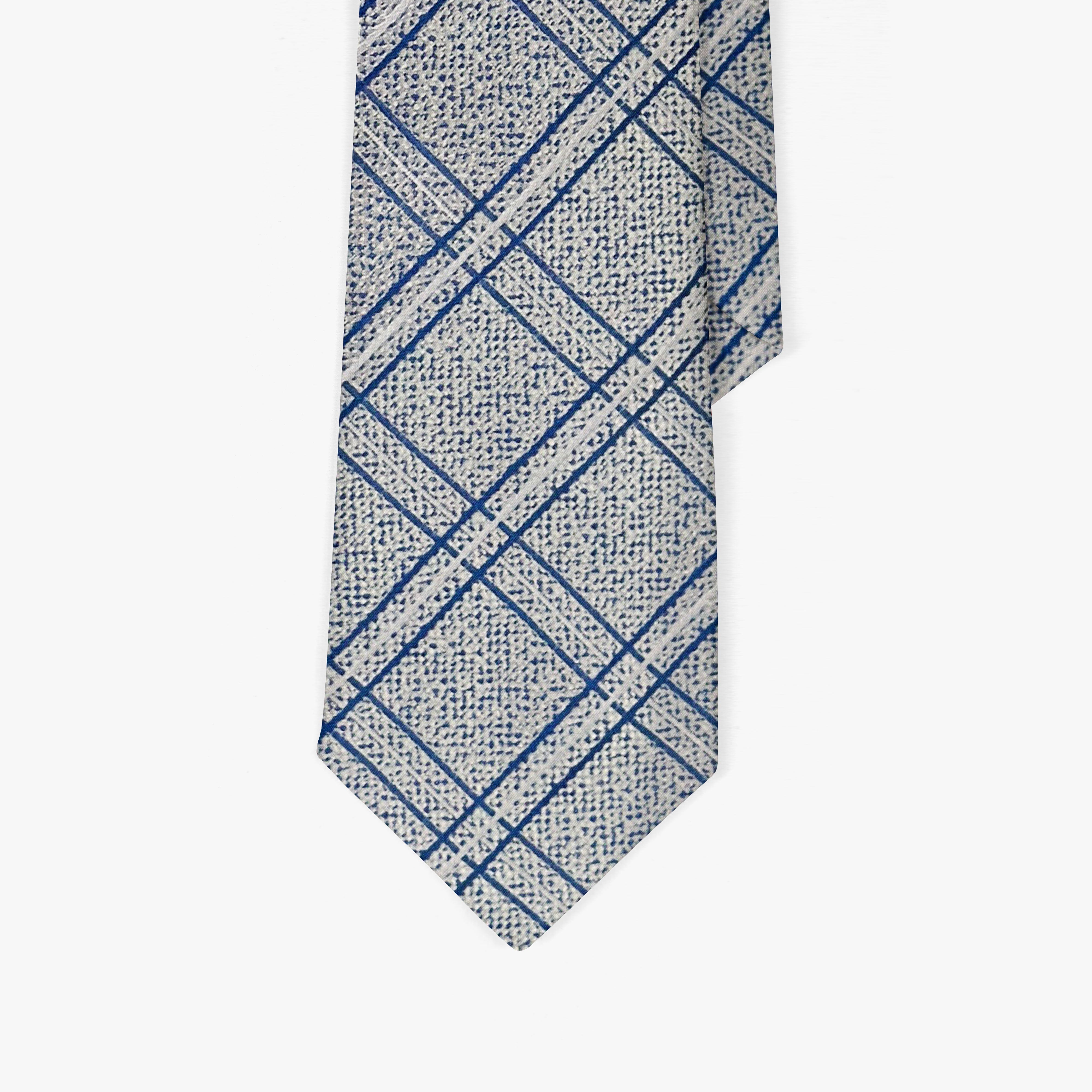 Blue & Grey Check Necktie