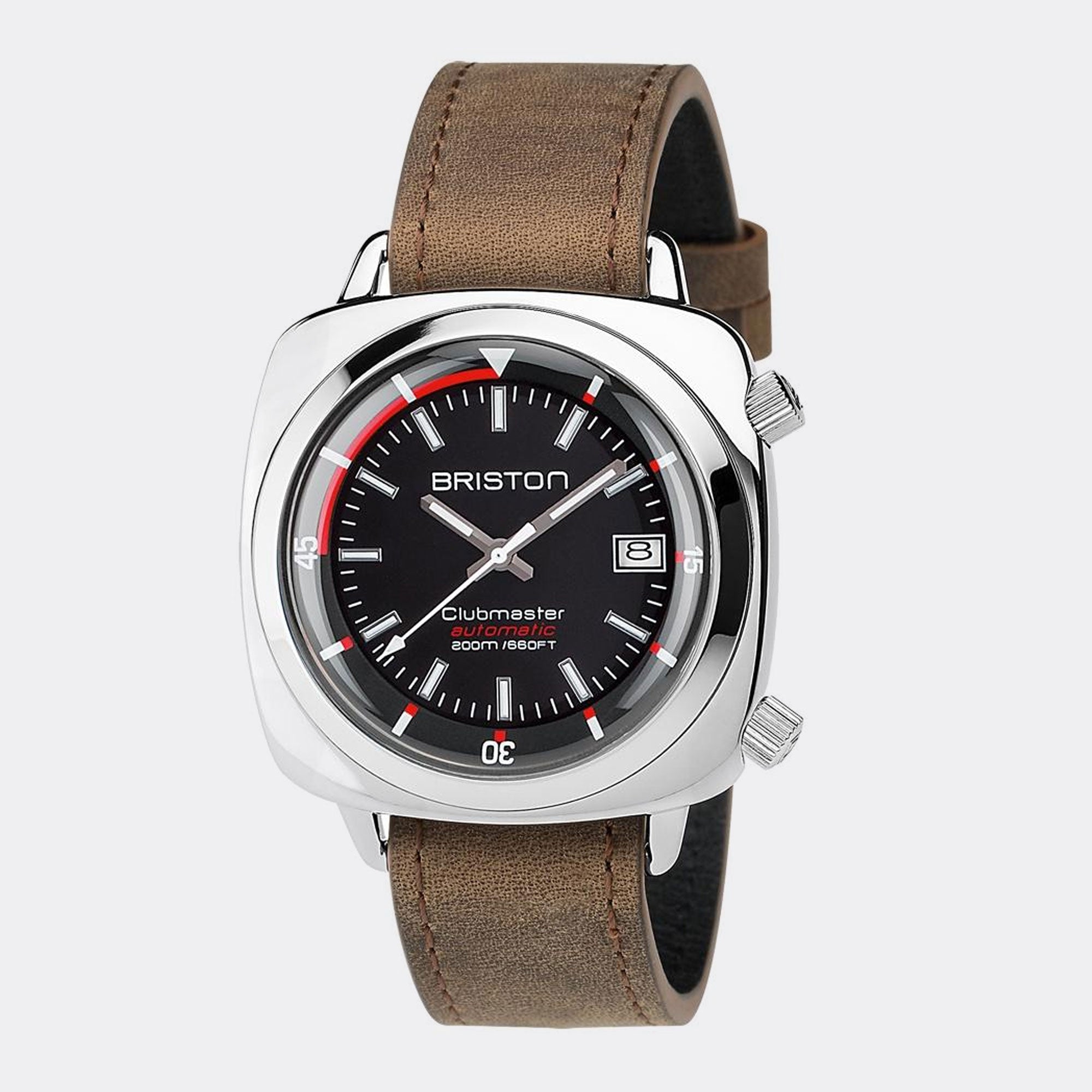 Clubmaster Diver Steel - Brown Leather