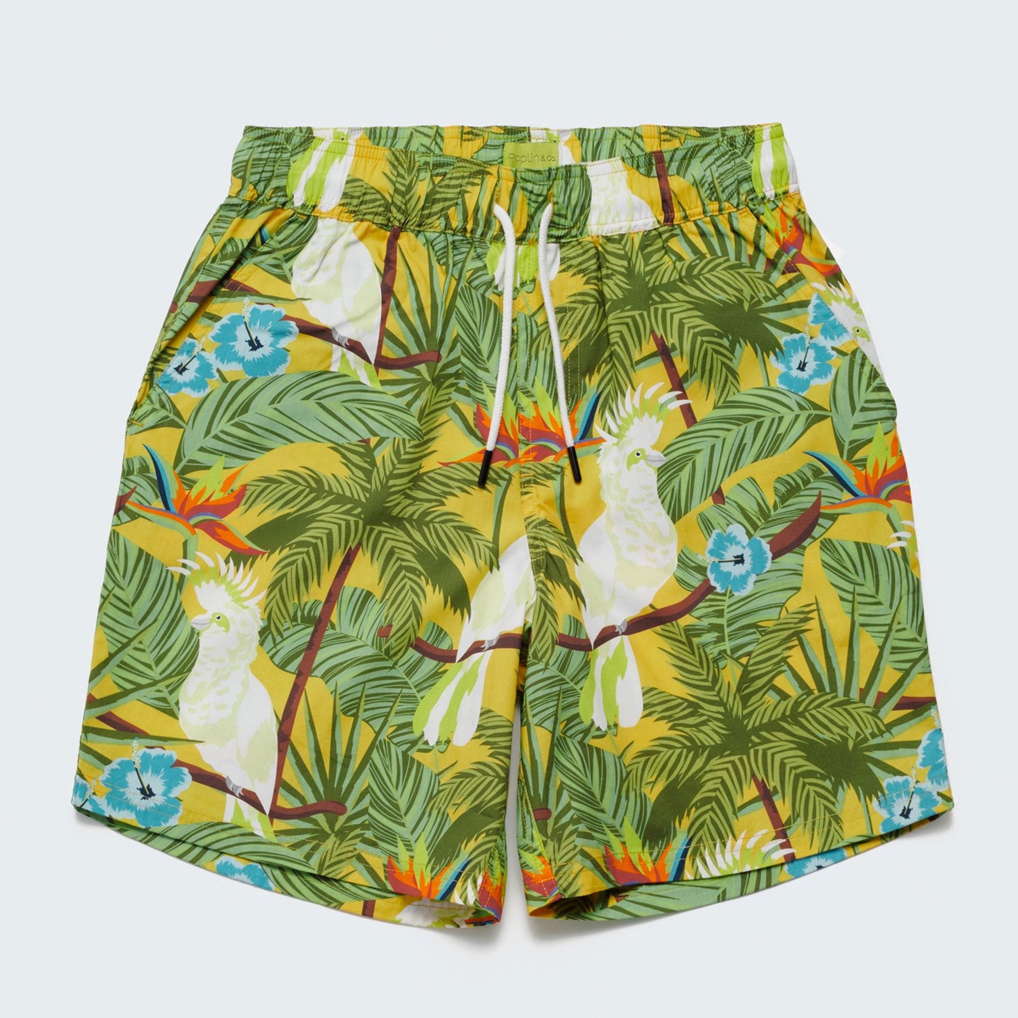 Poplin & Co Cockatoos Printed Shorts