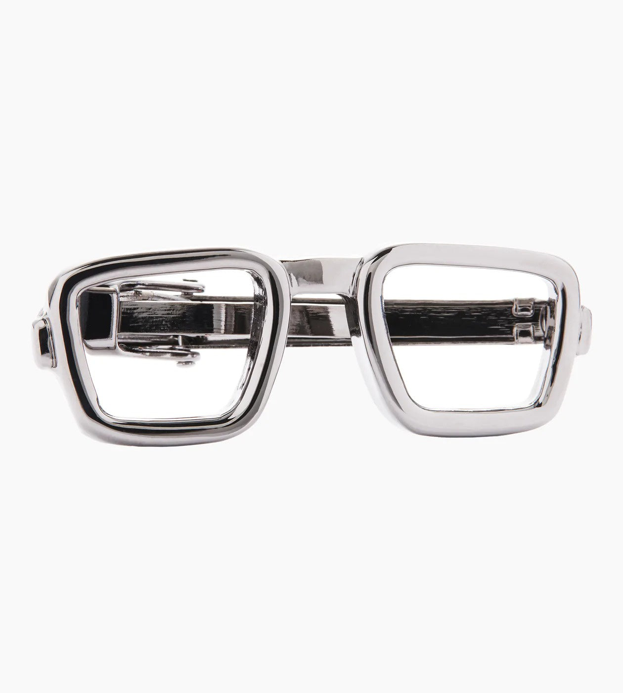 Gunmetal Glasses Tie Clip