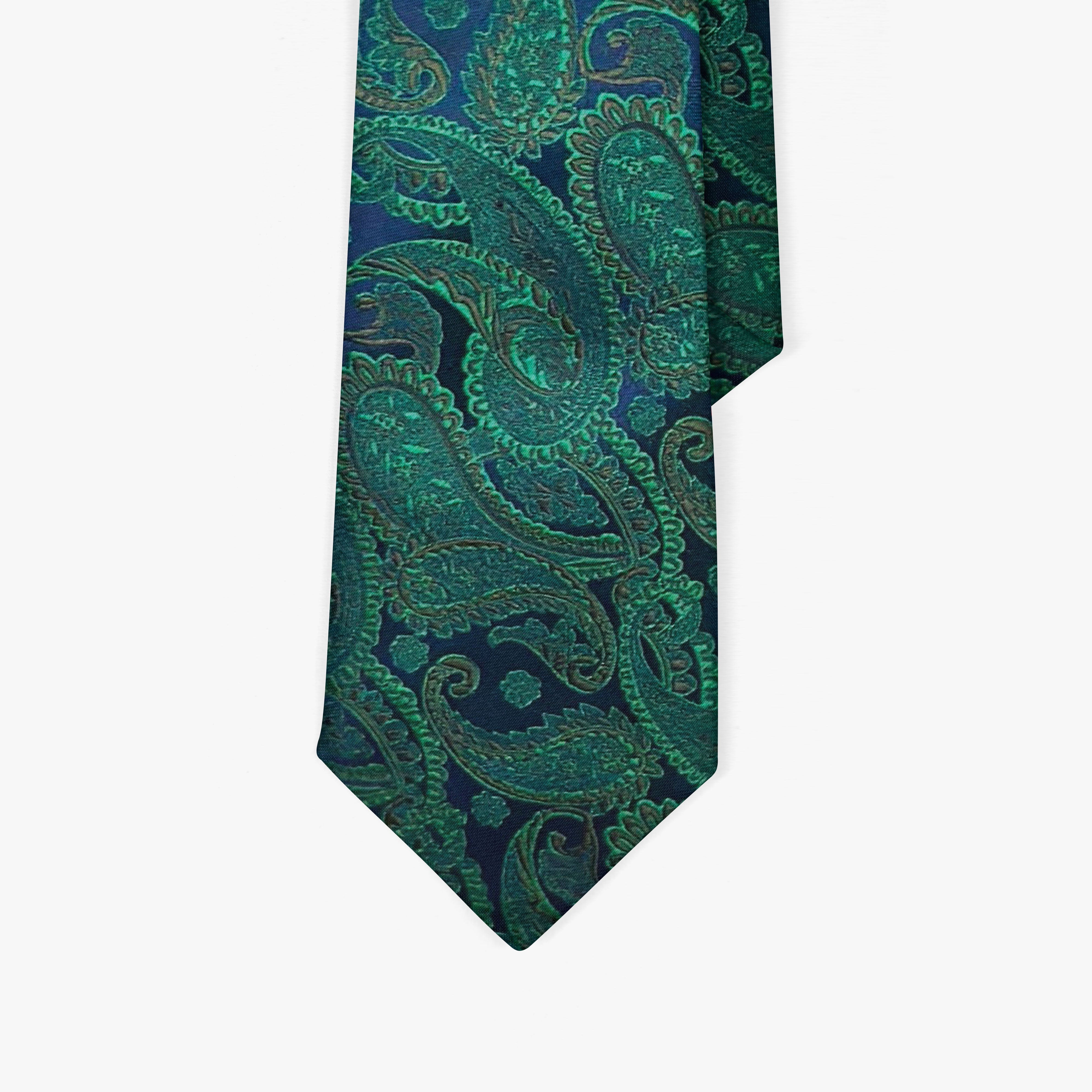 Green Paisley Necktie