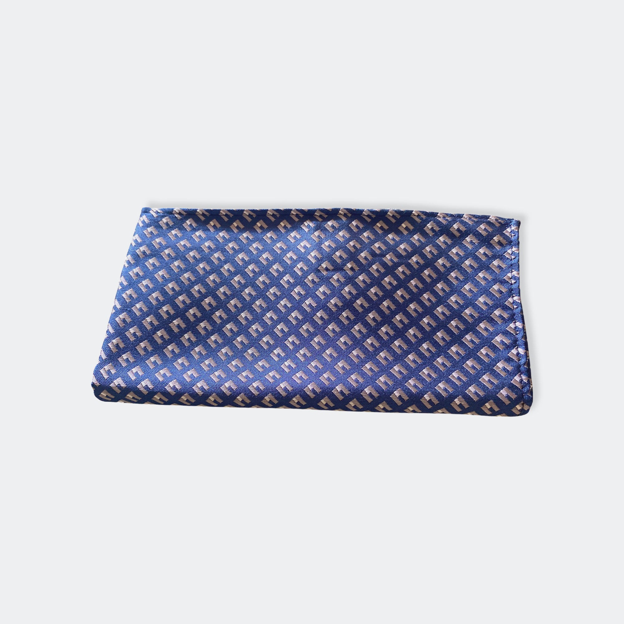 Bad Dad - Blue and Silver Geo Pocket Square