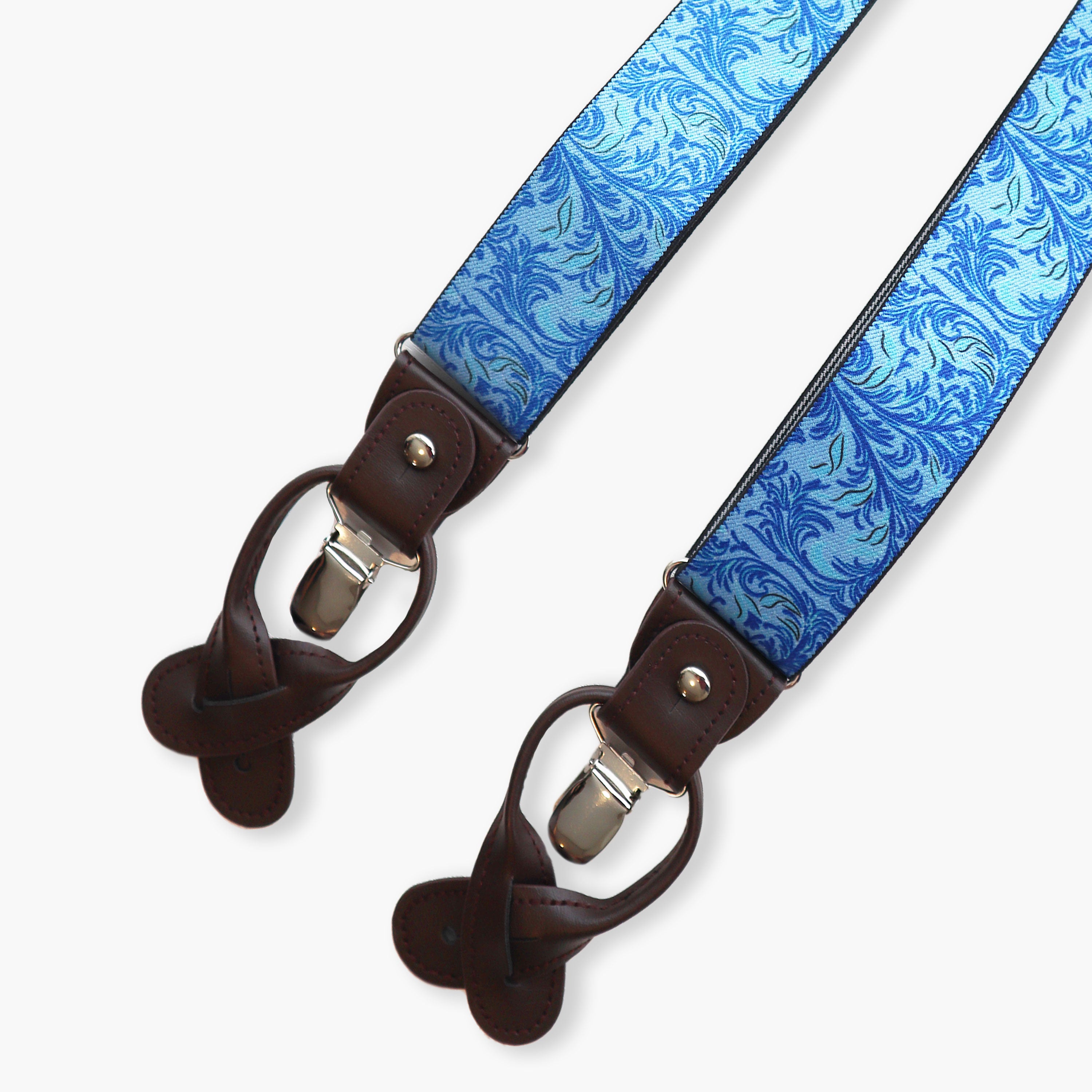 Light Blue Floral Suspenders