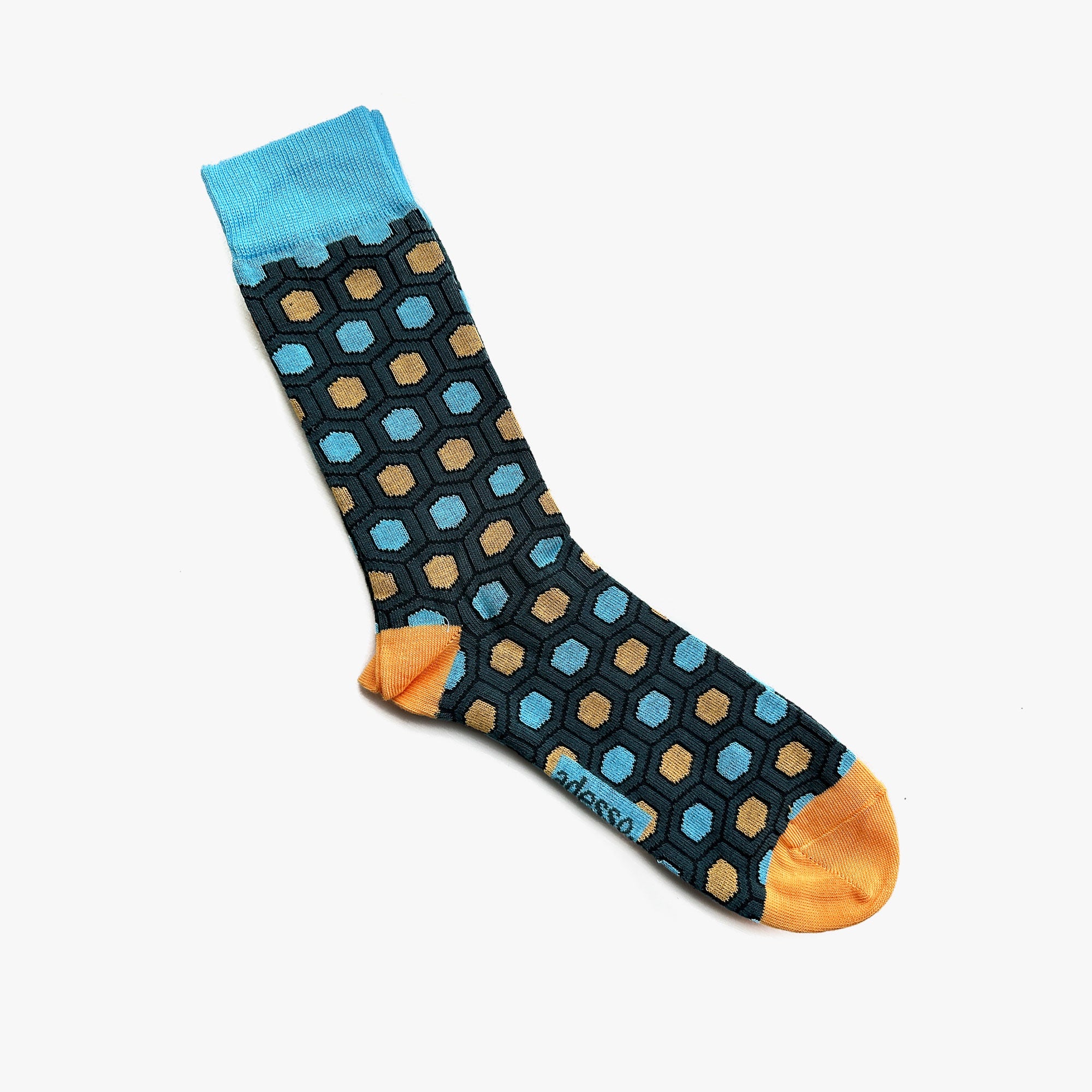 Orange & Blue Hexagon Socks