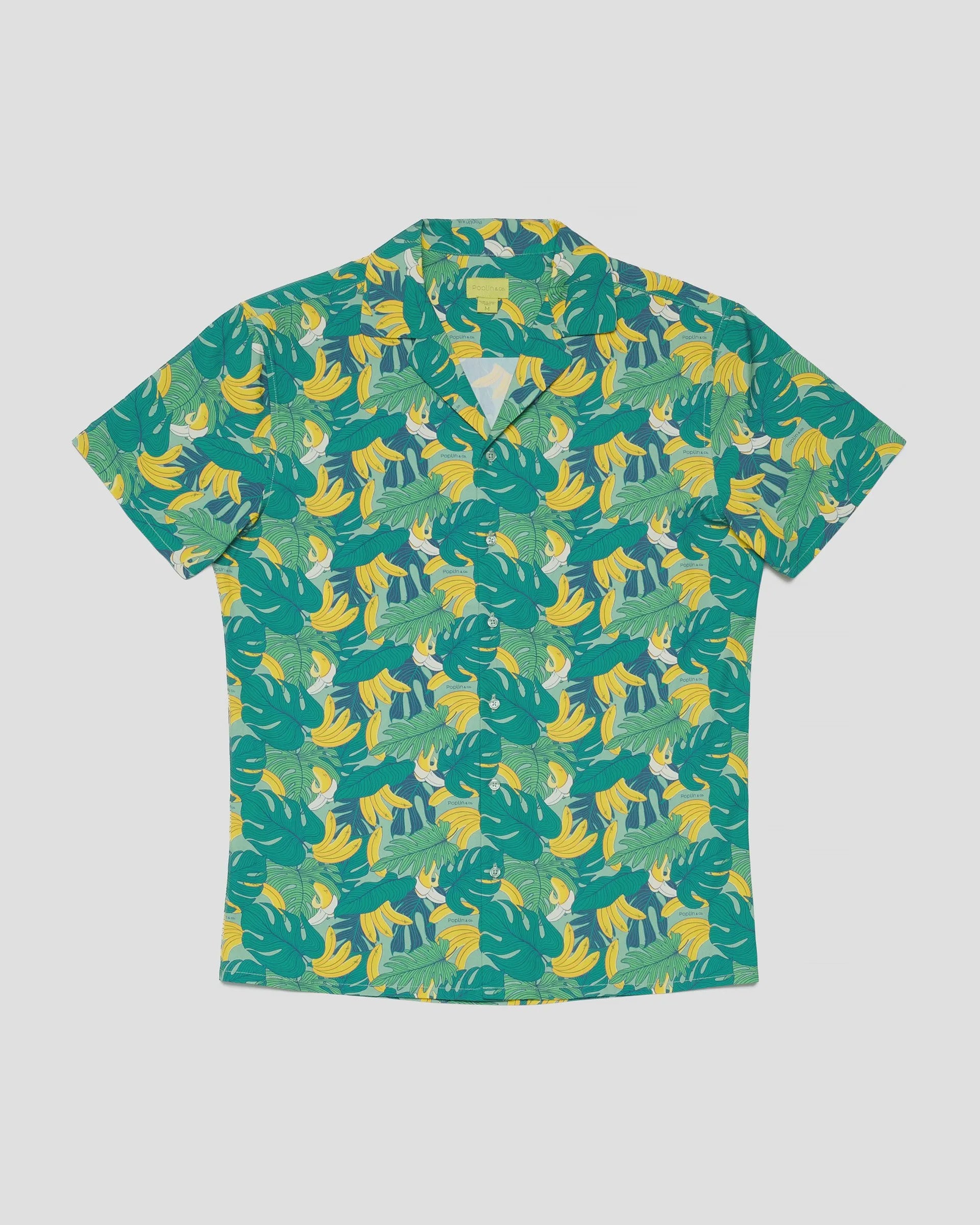 Banana Leaf Printed Camp Collar Shirt