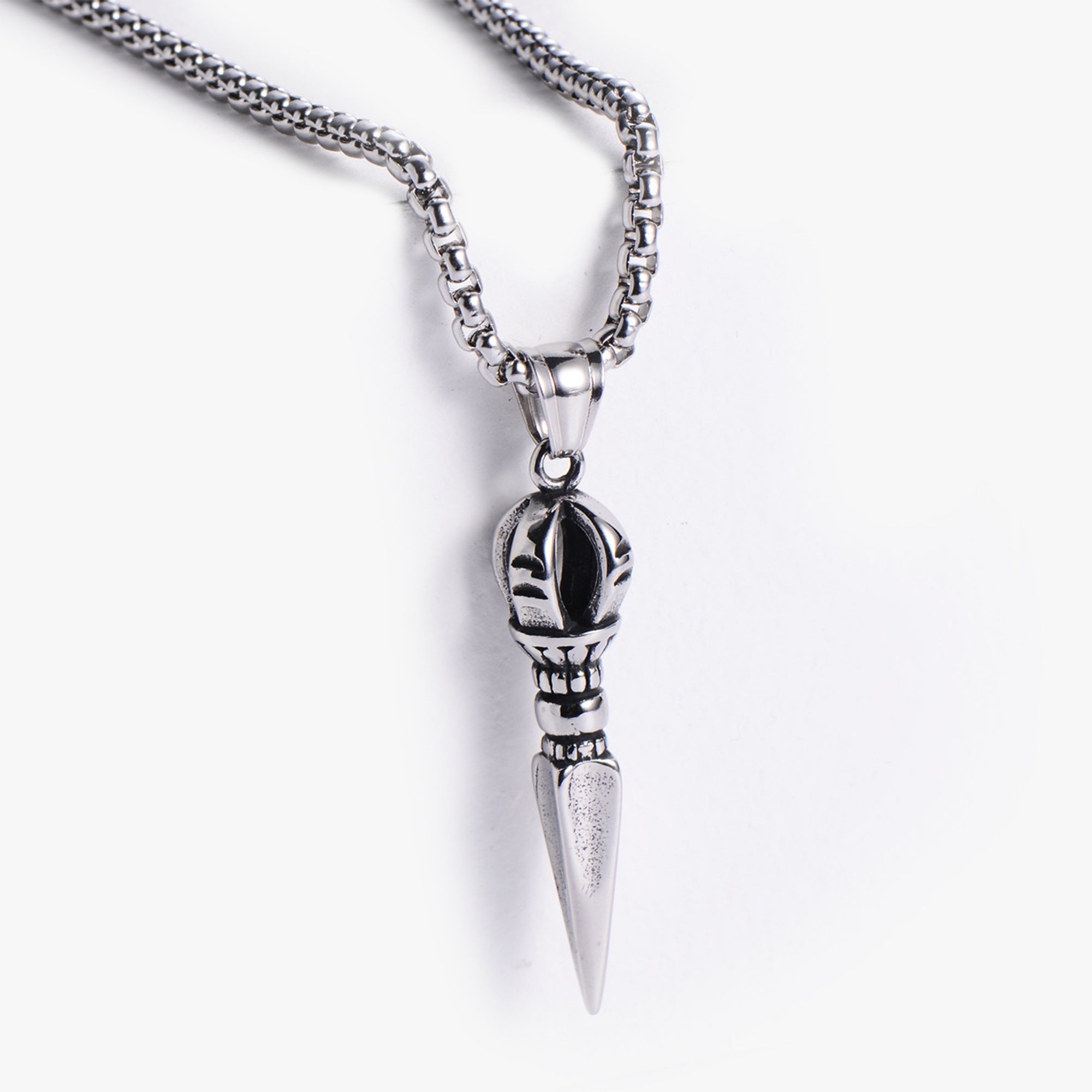 Silver Buddhist Spear Necklace