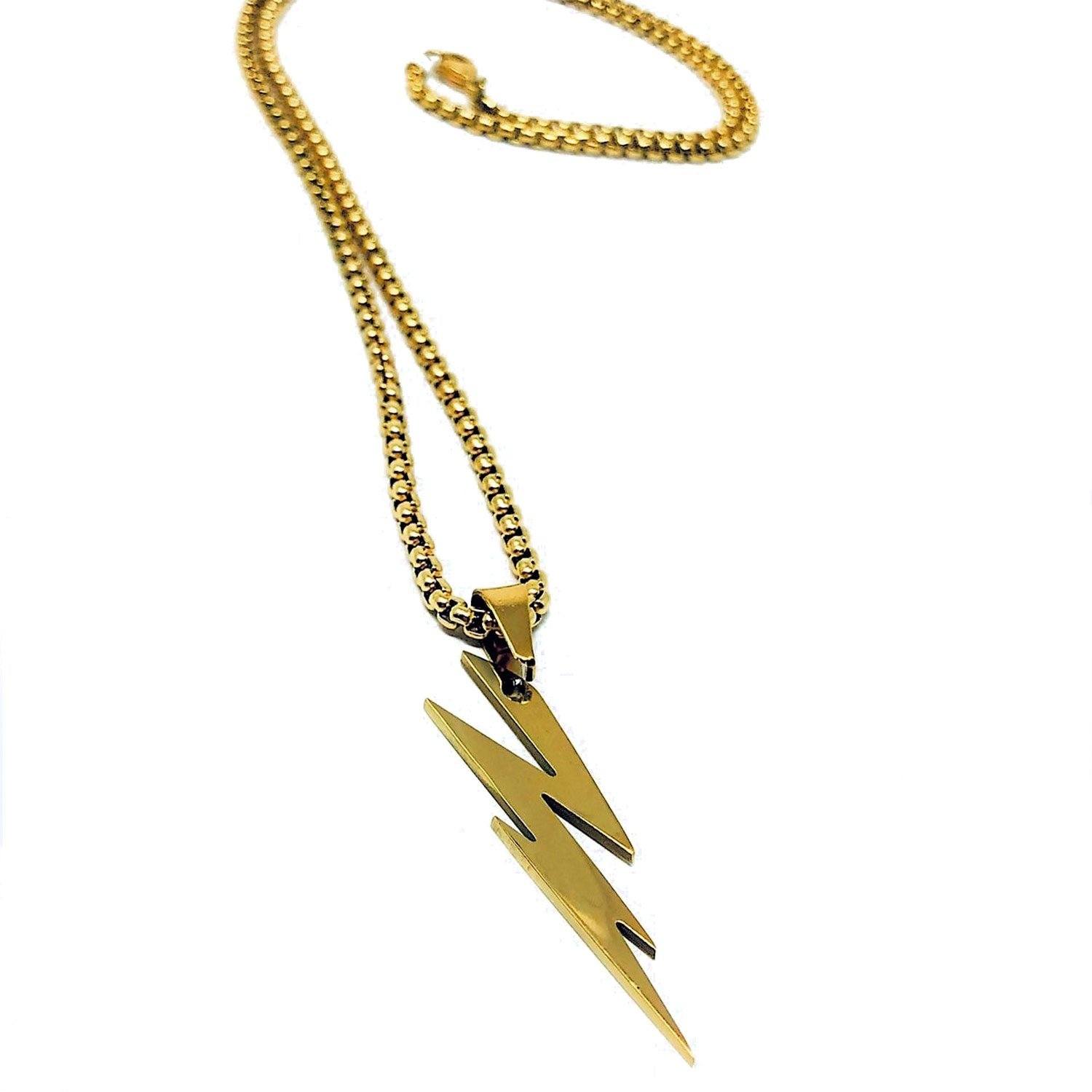 Gold Lightning Necklace Necklaces Dapper and Bloke 